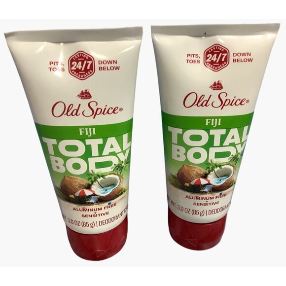 2 Old Spice Fiji Total Body Aluminum-Free Deodorant Sensitive 3 Oz Each - Picture 3 of 3